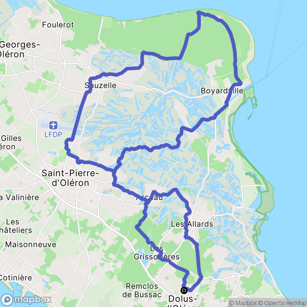 Dolus-d'Oléron : carte du parcours de randonnée - France
