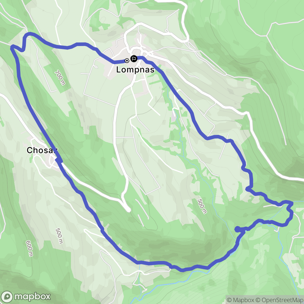 Lompnas : carte du parcours de randonnée - France