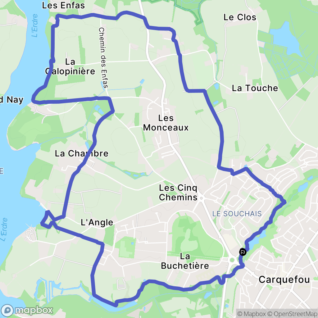 Carquefou : carte du parcours de randonnée - France
