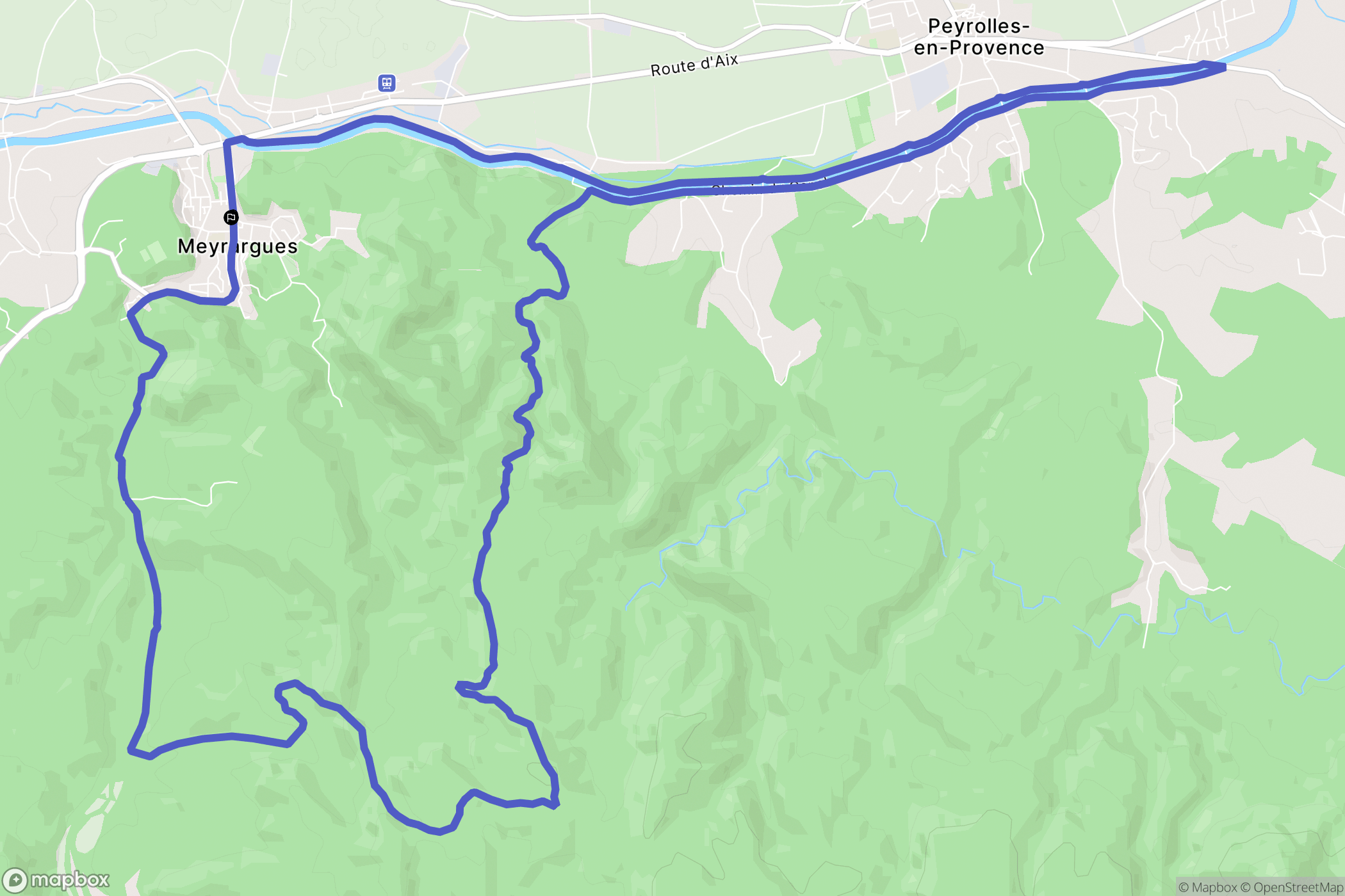 Meyrargues : carte du parcours de randonnée - France