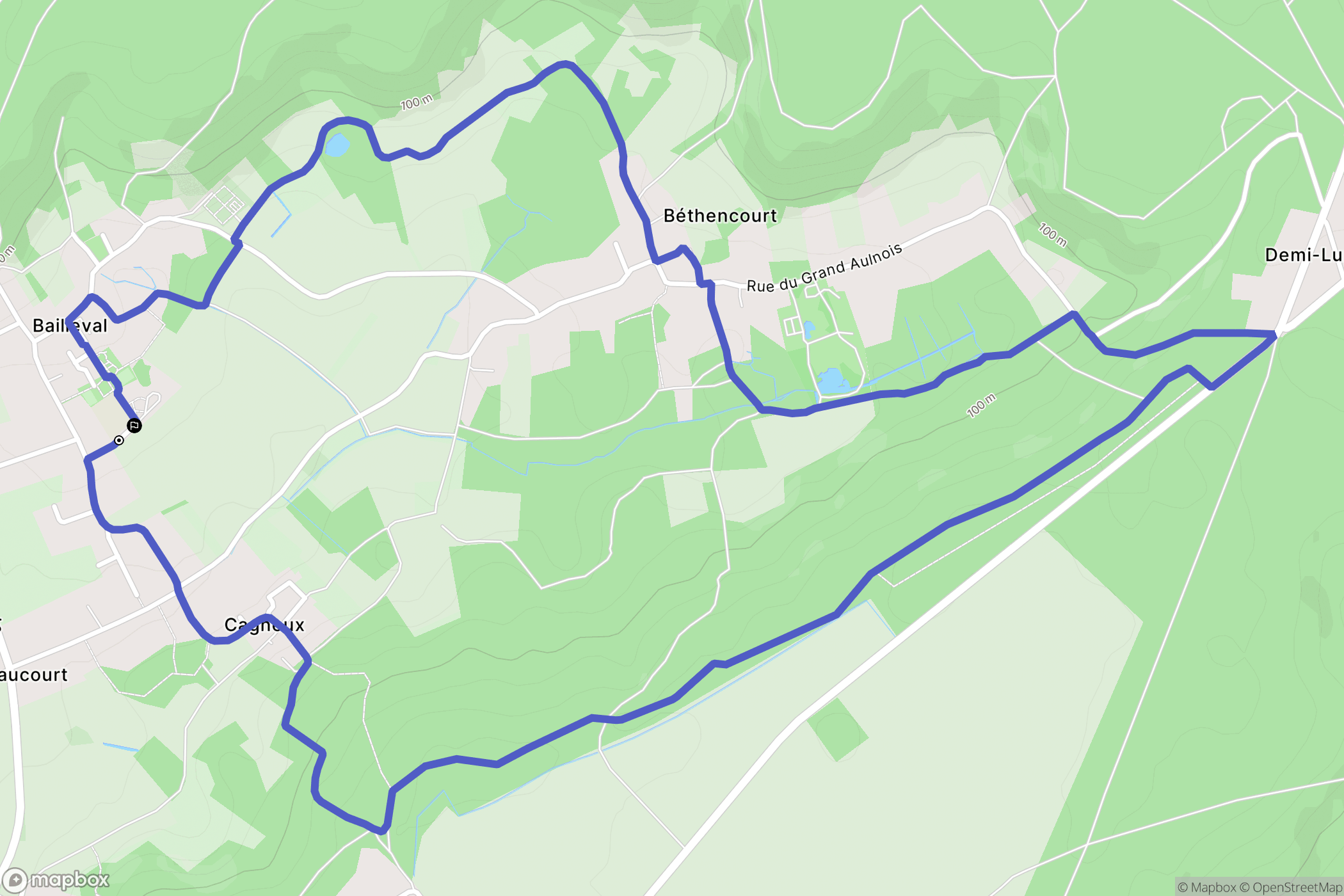 Bailleval : carte du parcours de randonnée - France