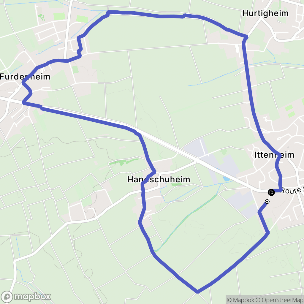 Ittenheim : carte du parcours de randonnée - France