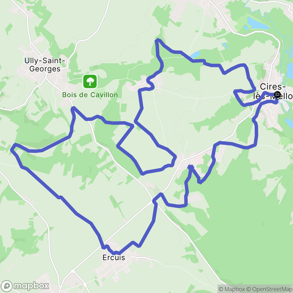 Cires-lès-Mello : carte du parcours de randonnée - France