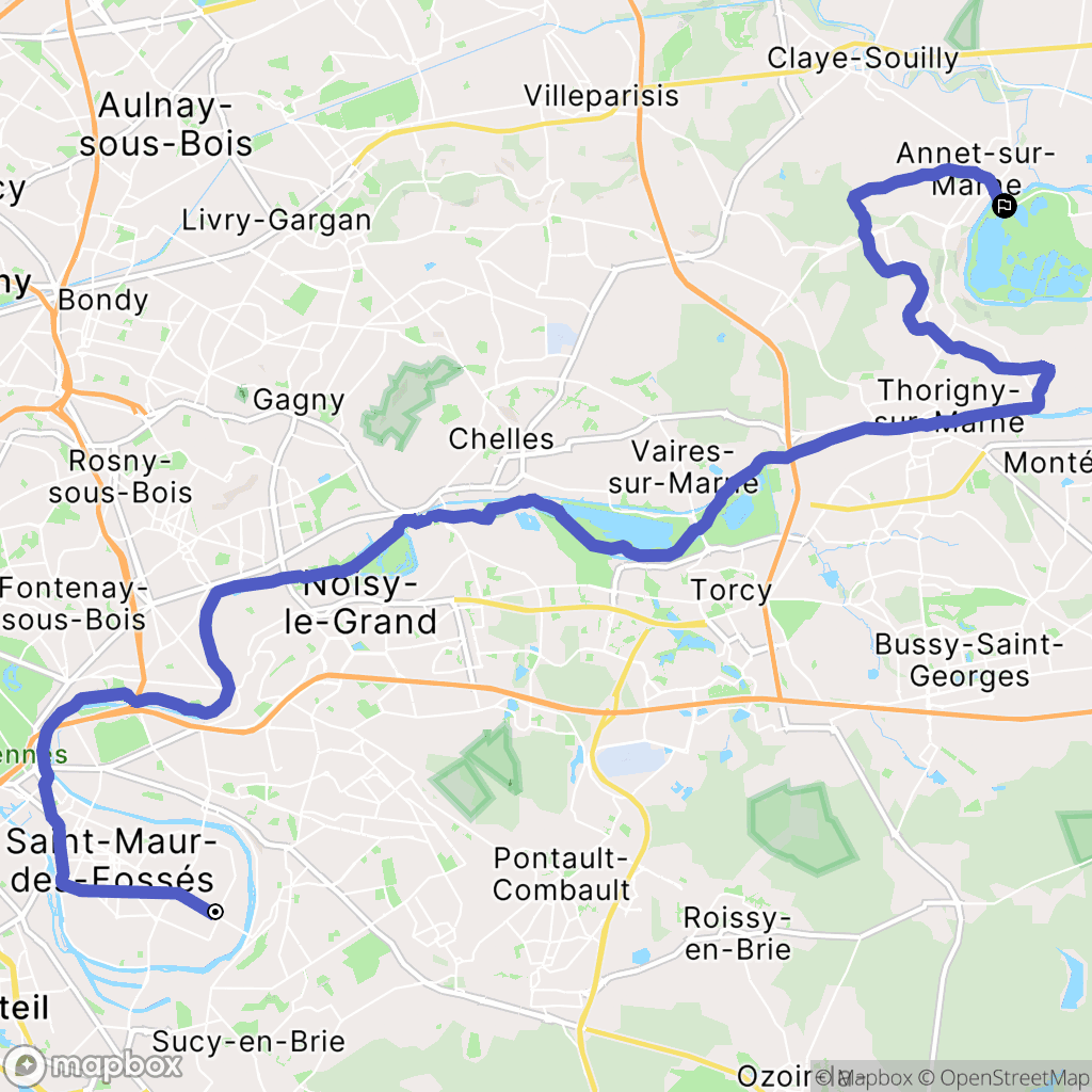Saint-Maur-des-Fossés : carte du parcours de randonnée - France