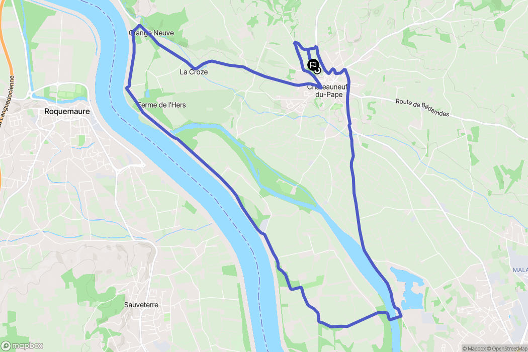 Châteauneuf-du-Pape : carte du parcours de randonnée - France