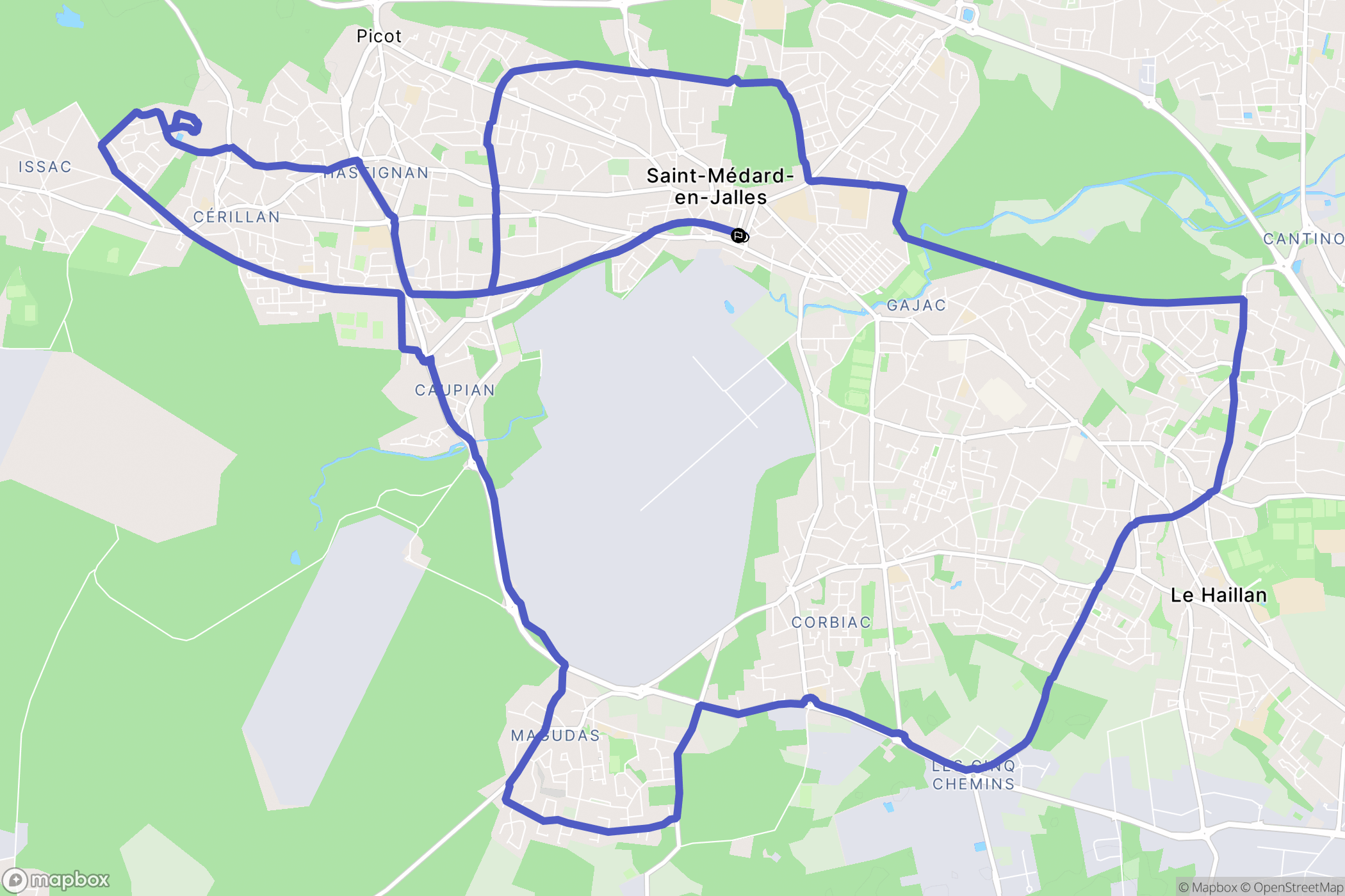 Saint-Médard-en-Jalles : carte du parcours de randonnée - France