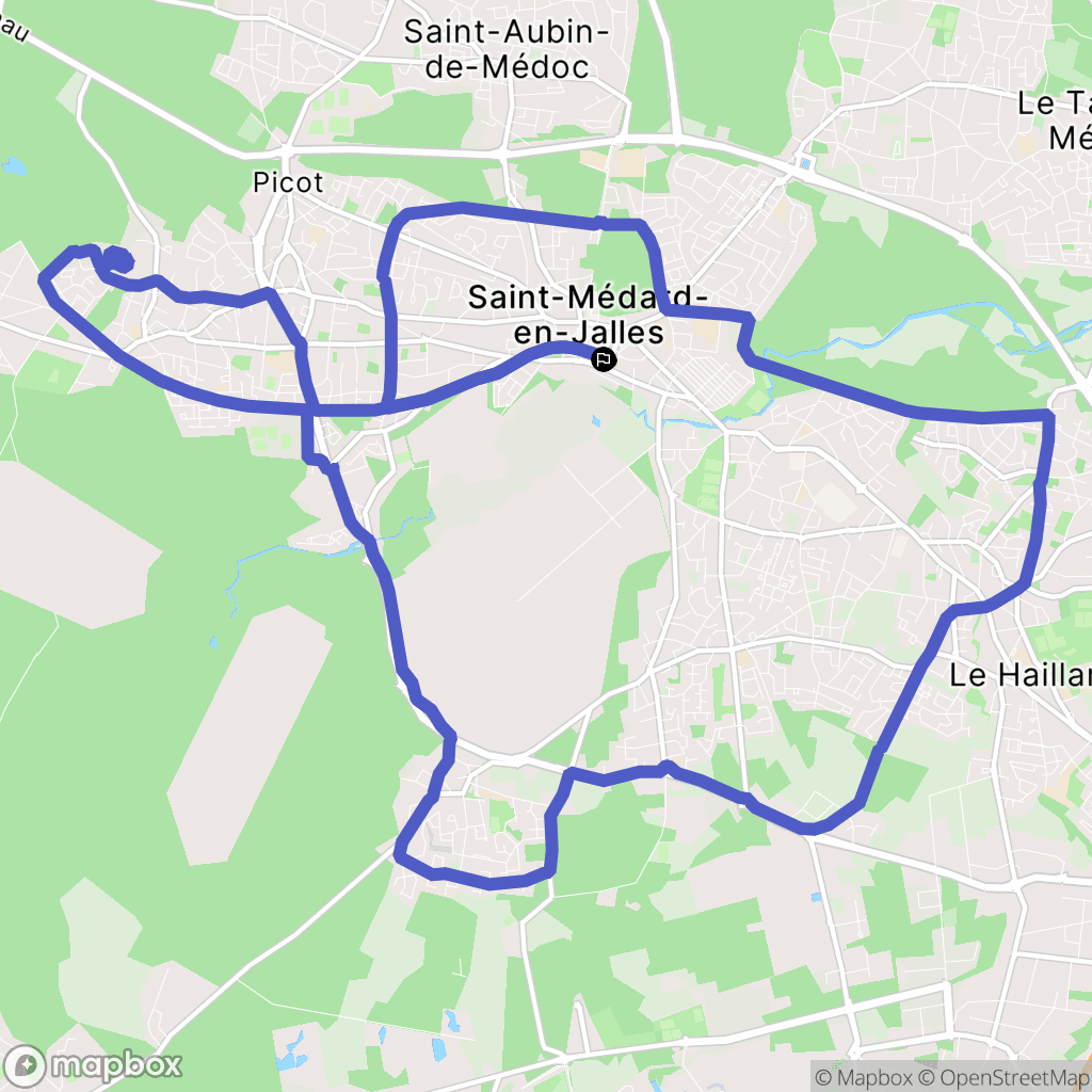 Saint-Médard-en-Jalles : carte du parcours de randonnée - France