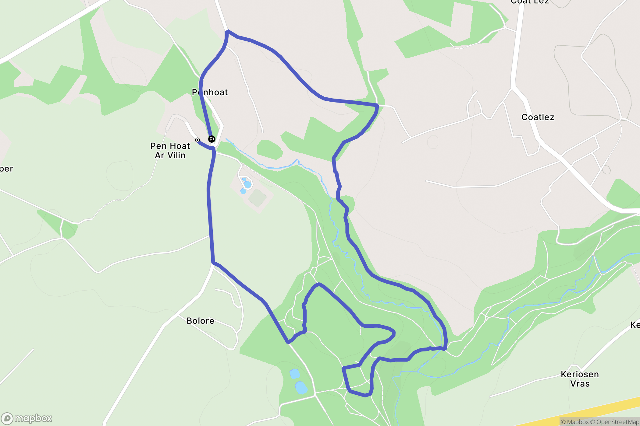 Plouédern : carte du parcours de randonnée - France