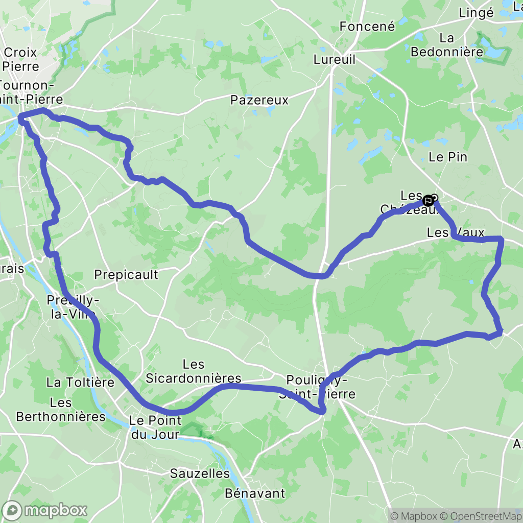 Douadic : carte du parcours de randonnée - France