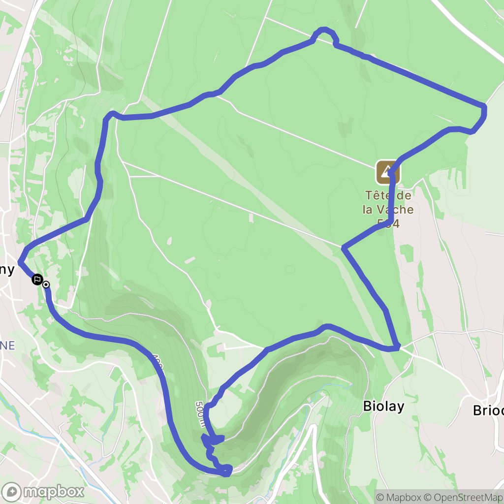 Perrigny : carte du parcours de randonnée - France
