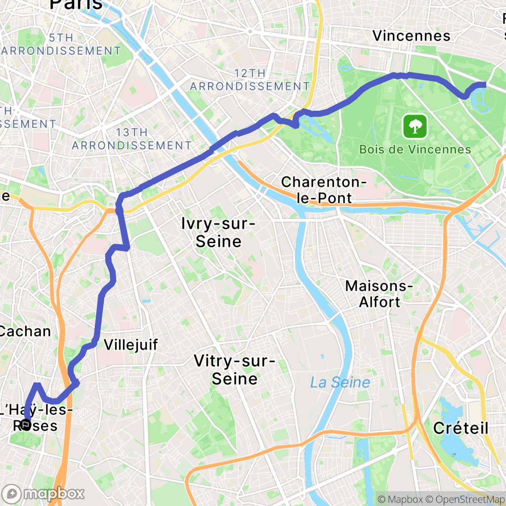 L'Haÿ-les-Roses : carte du parcours de randonnée - France