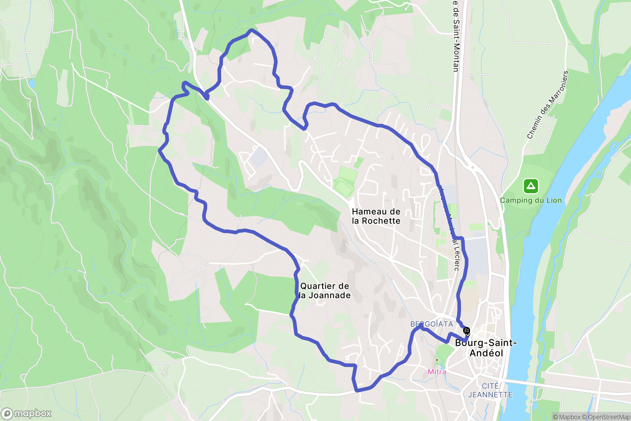 Bourg-Saint-Andéol : carte du parcours de randonnée - France