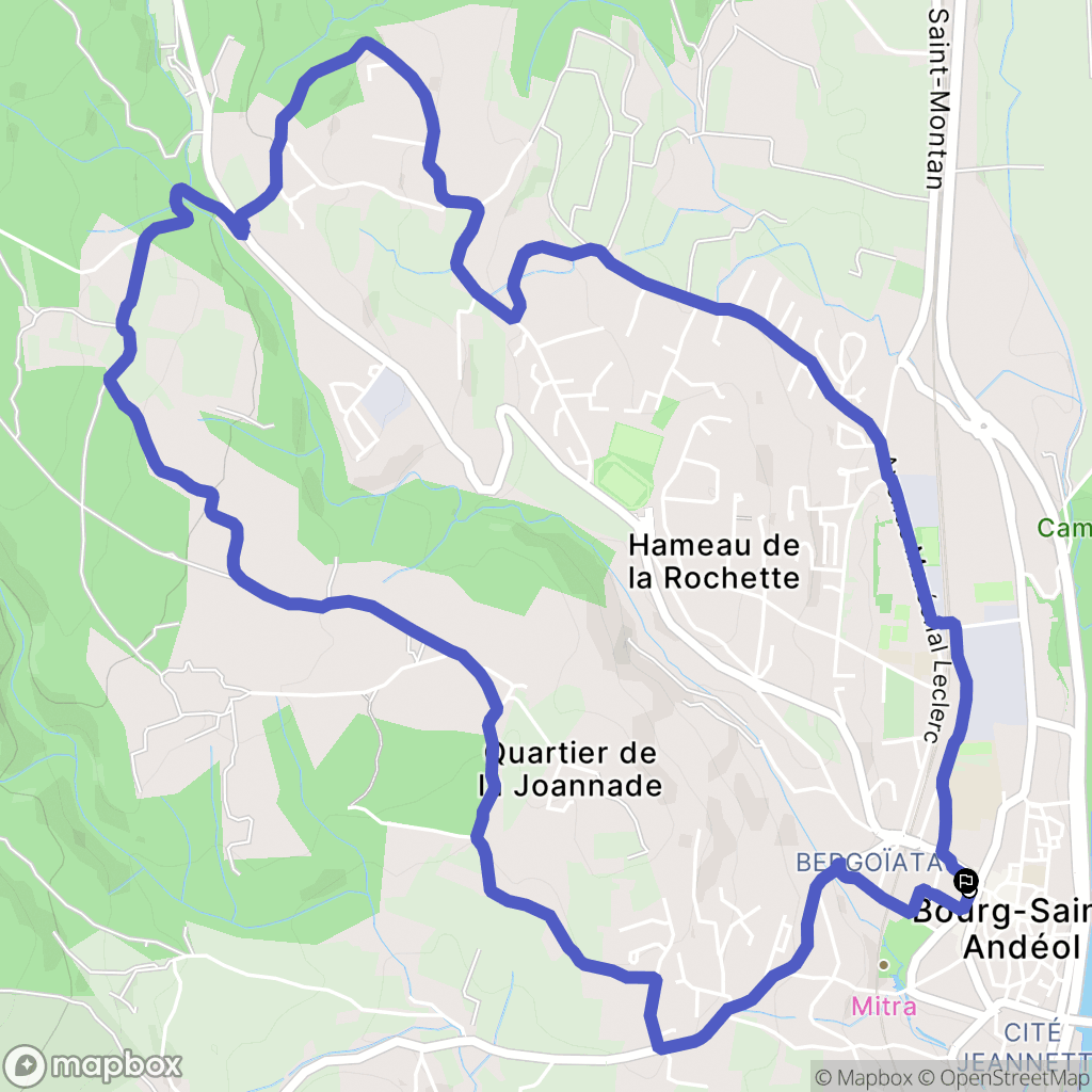 Bourg-Saint-Andéol : carte du parcours de randonnée - France