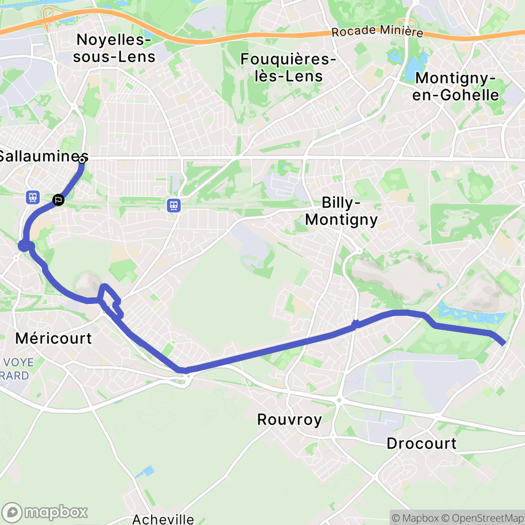 Sallaumines : carte du parcours de randonnée - France