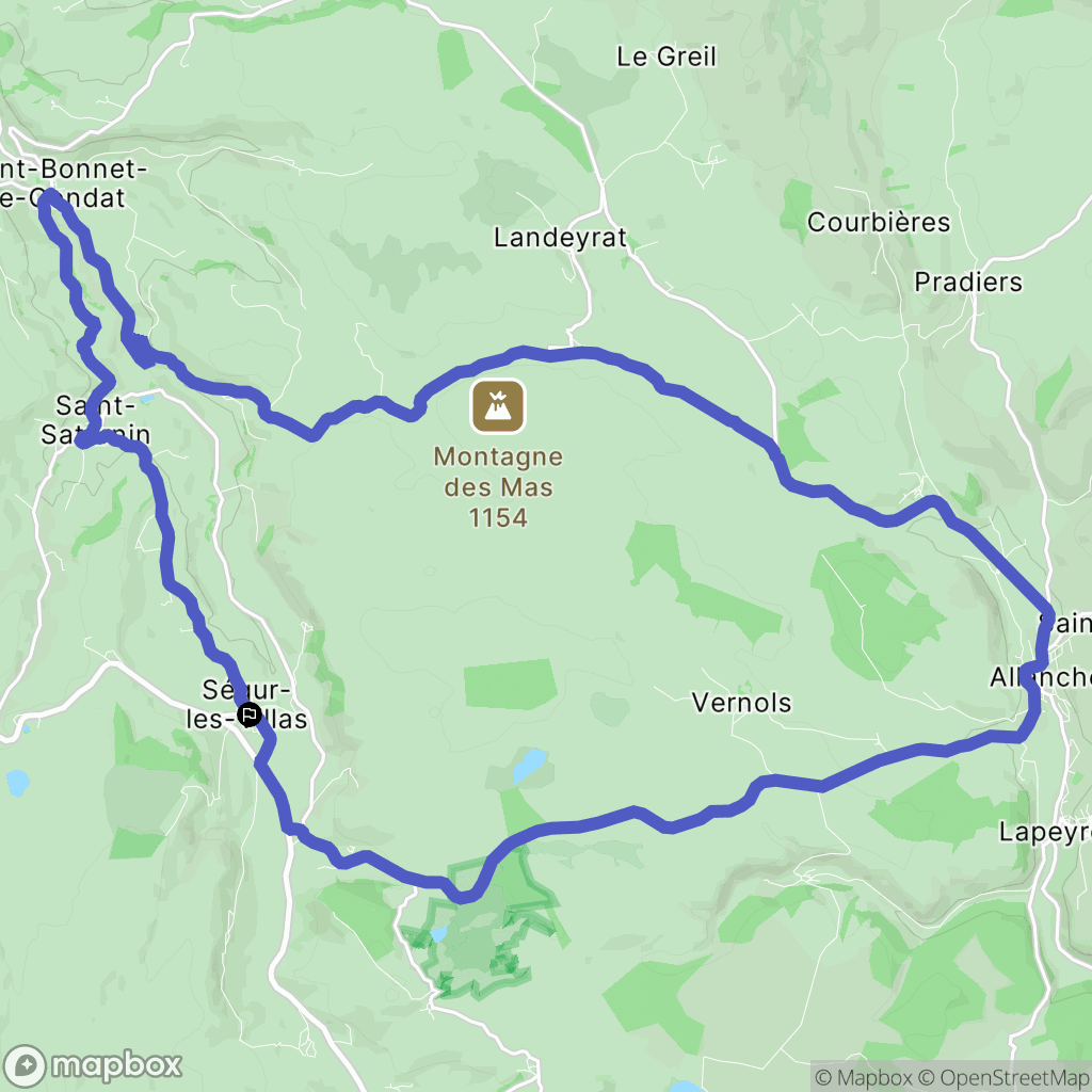 Ségur-les-Villas : carte du parcours de randonnée - France