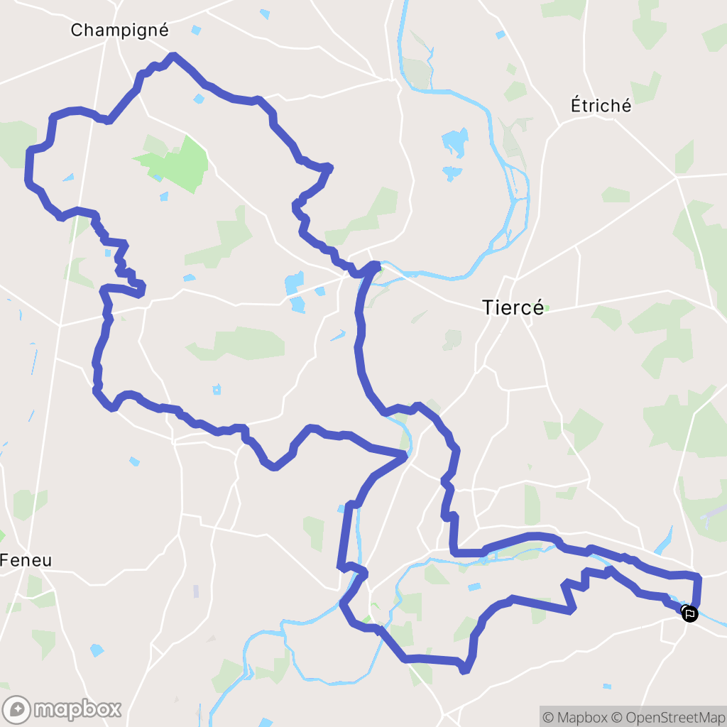 Rives-du-Loir-en-Anjou : carte du parcours de randonnée - France