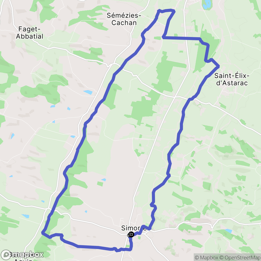 Simorre : carte du parcours de randonnée - France