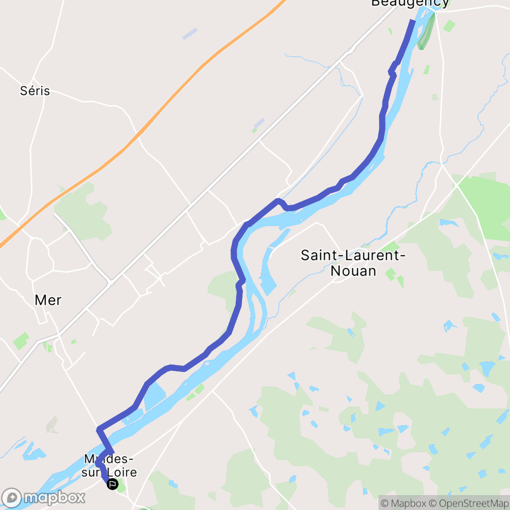 Muides-sur-Loire : carte du parcours de randonnée - France