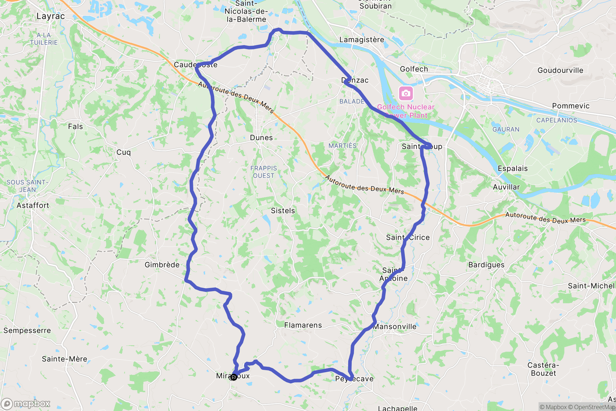 Gimbrède : carte du parcours de randonnée - France