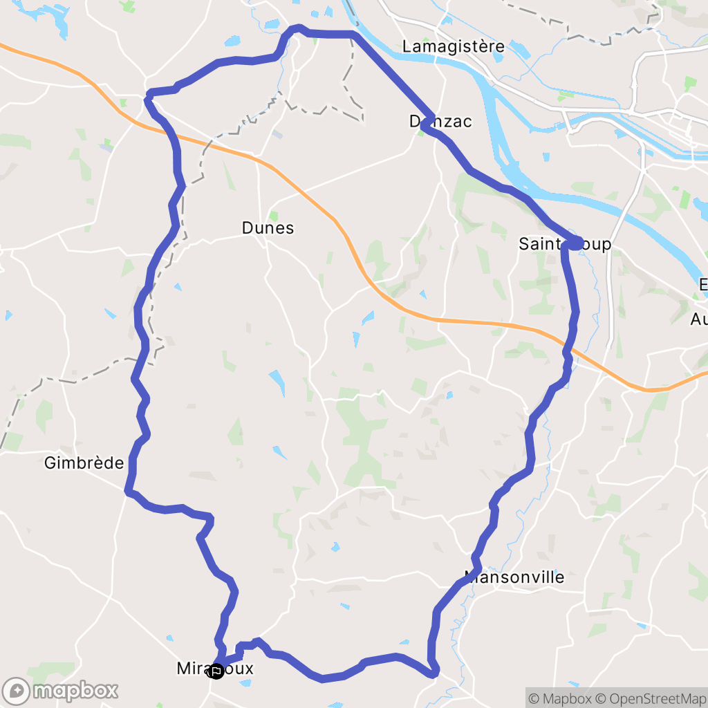 Gimbrède : carte du parcours de randonnée - France