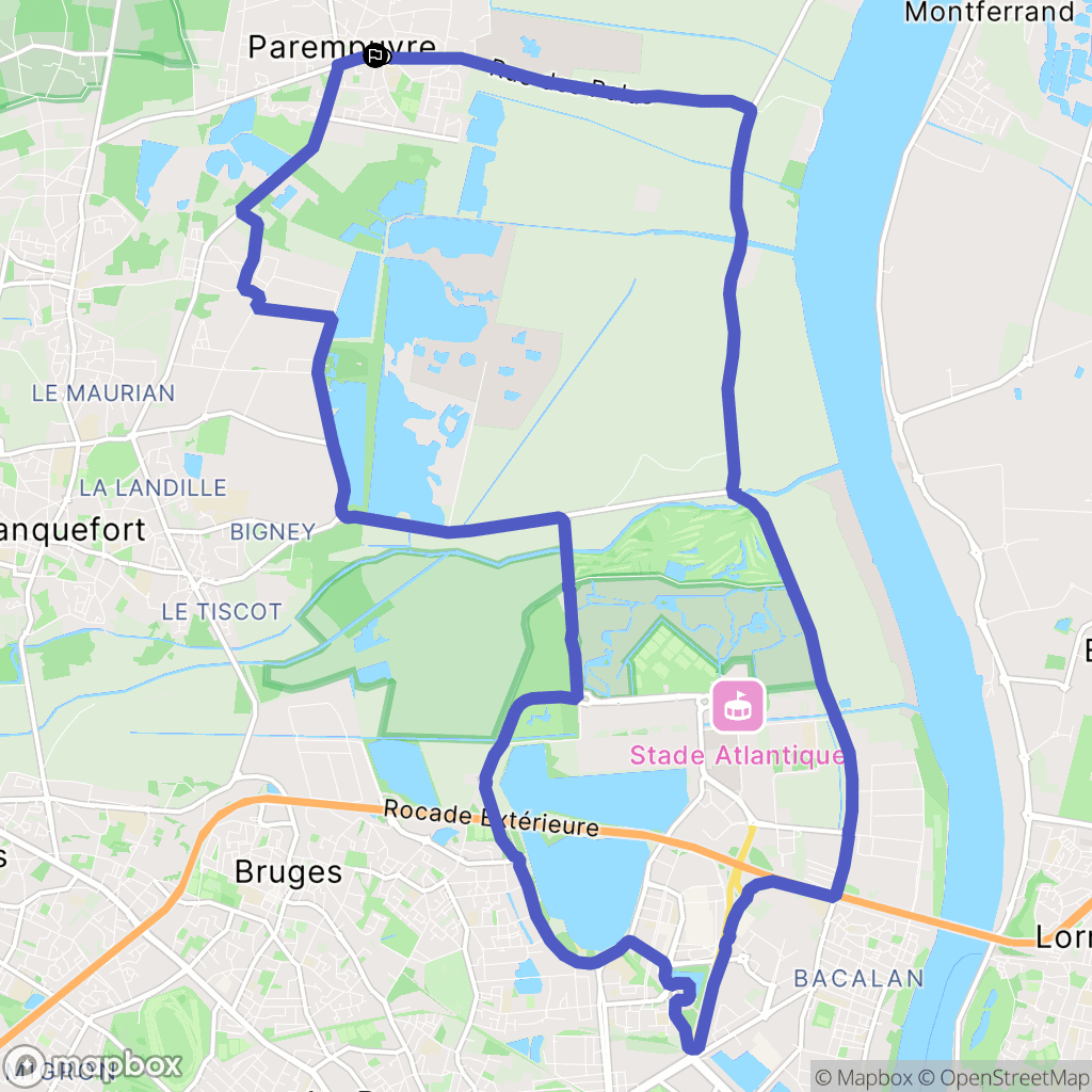 Parempuyre : carte du parcours de randonnée - France