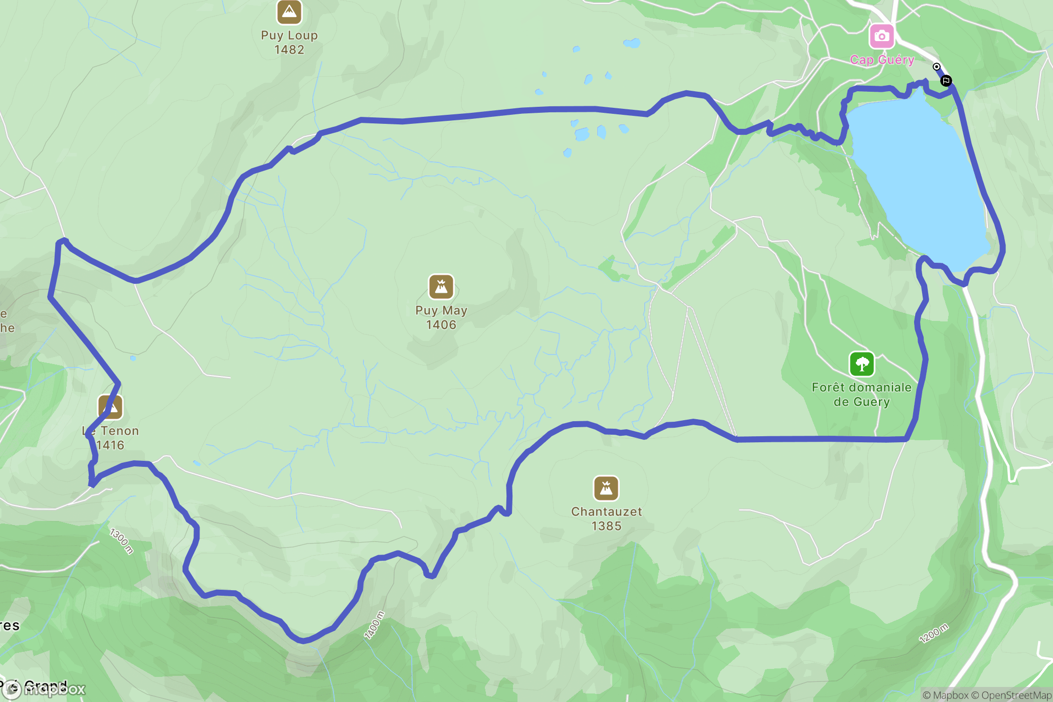 Orcival : carte du parcours de randonnée - France