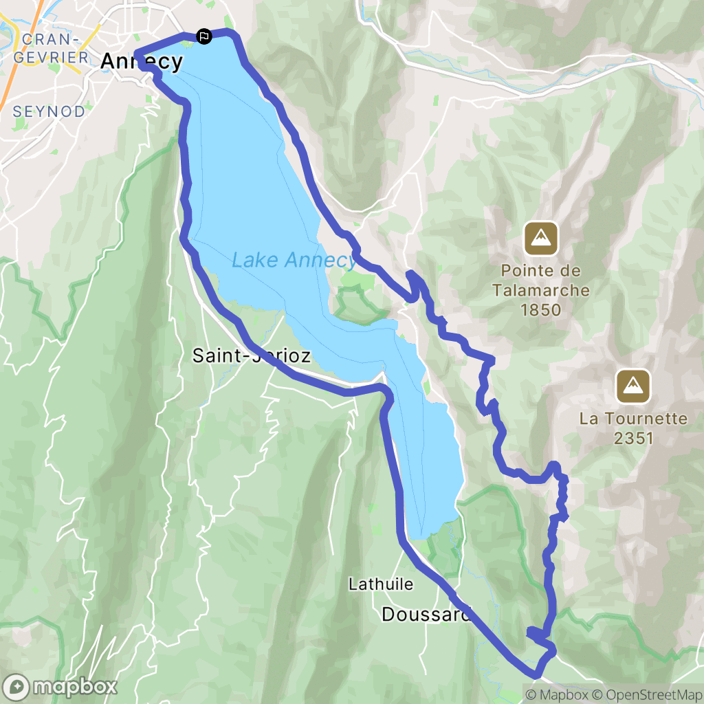Annecy : carte du parcours de randonnée - France