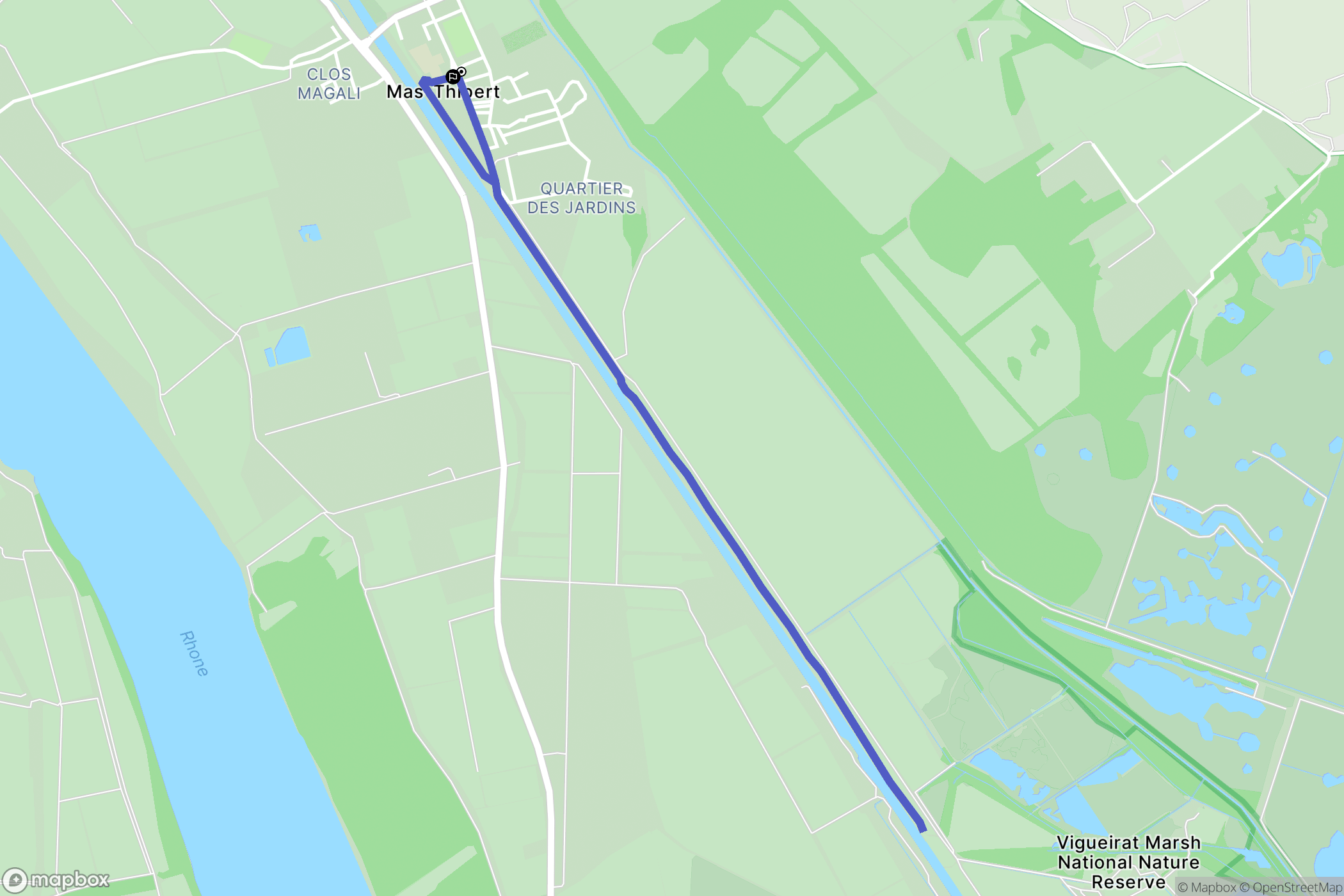 Arles : carte du parcours de randonnée - France