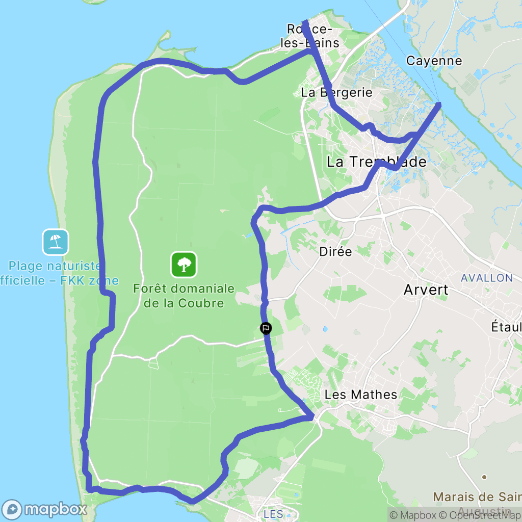 Les Mathes : carte du parcours de randonnée - France