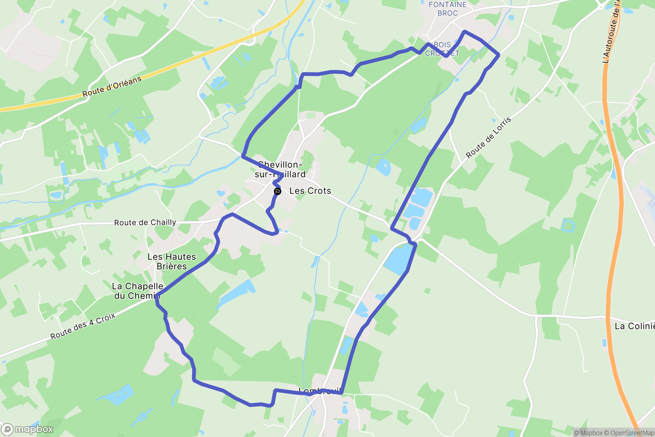 Chevillon-sur-Huillard : carte du parcours de randonnée - France