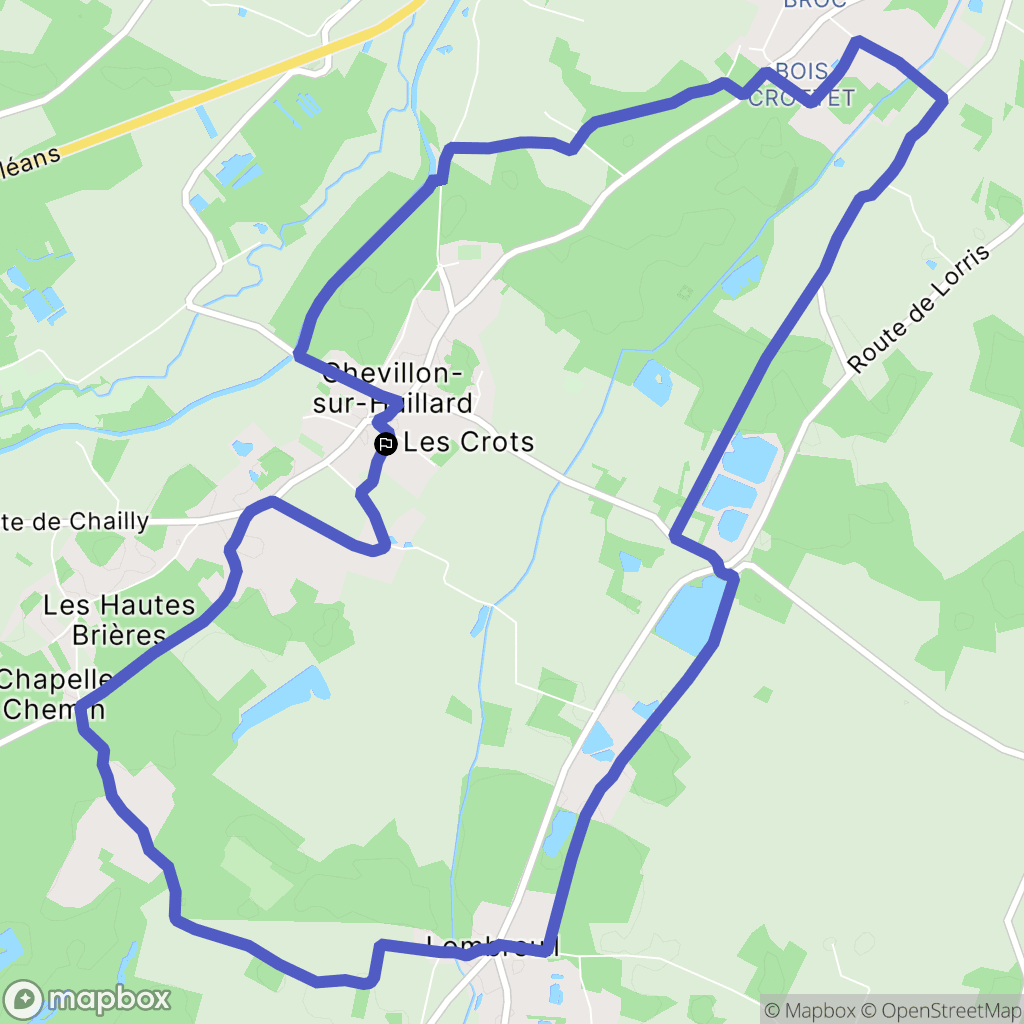 Chevillon-sur-Huillard : carte du parcours de randonnée - France