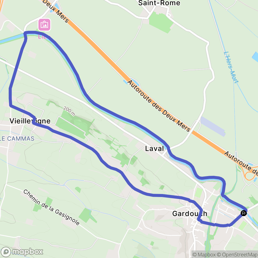 Gardouch : carte du parcours de randonnée - France