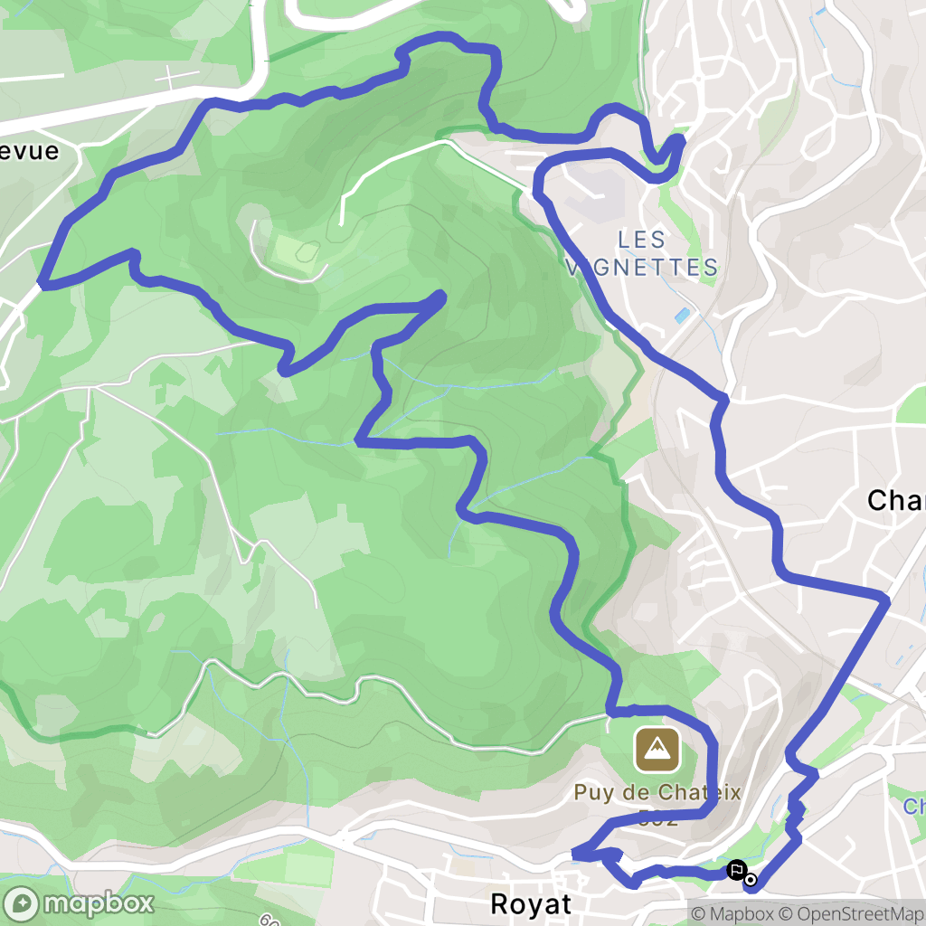 Royat : carte du parcours de randonnée - France