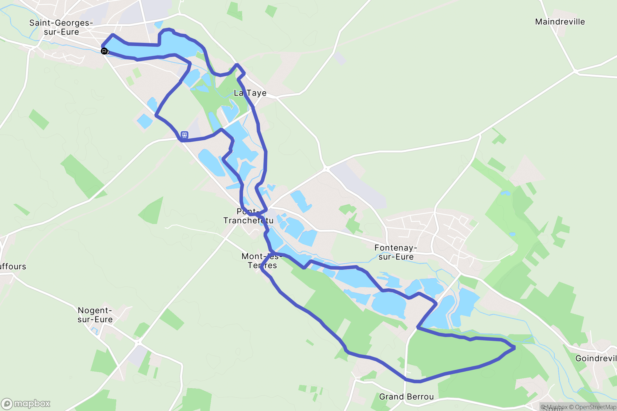 Saint-Georges-sur-Eure : carte du parcours de randonnée - France