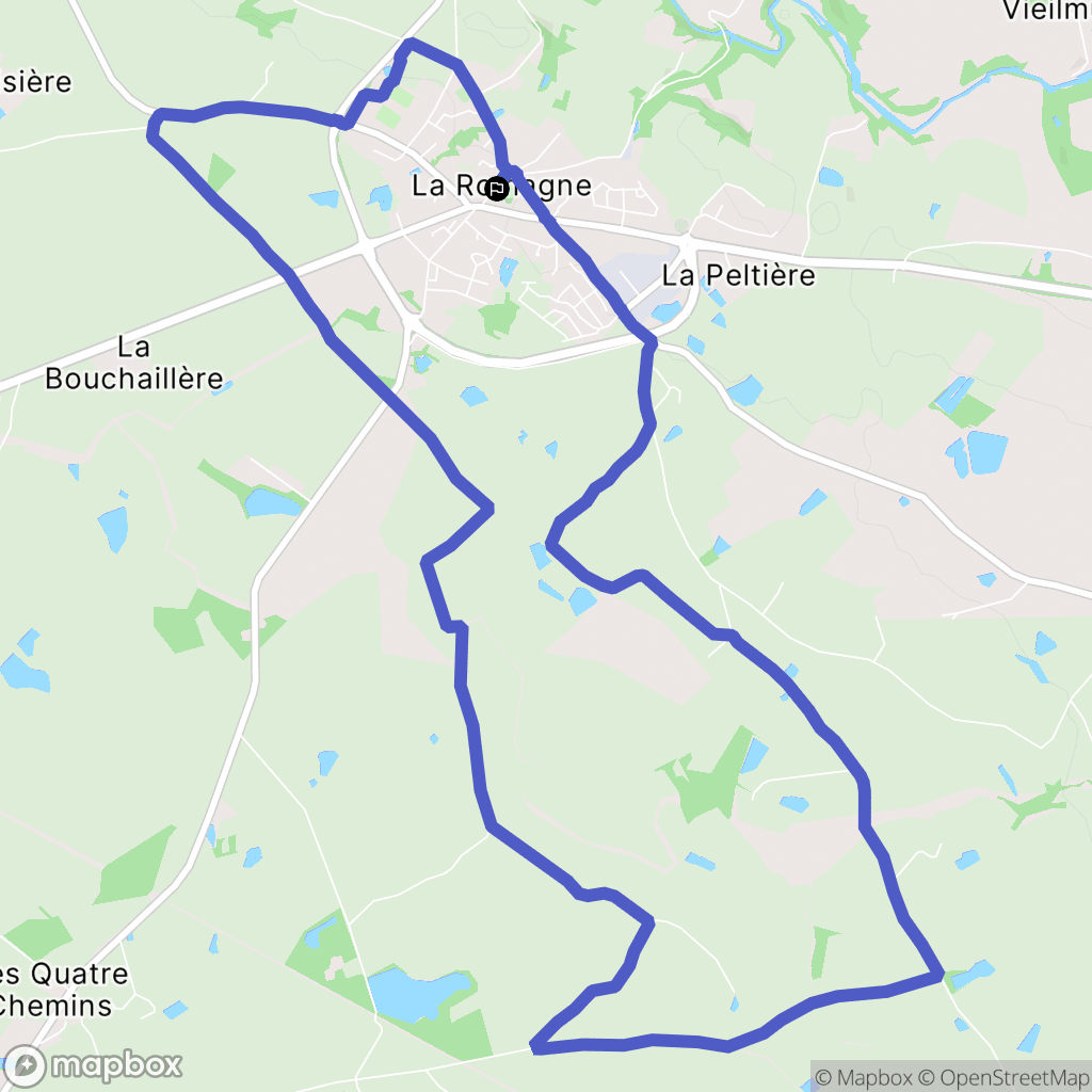 La Romagne : carte du parcours de randonnée - France