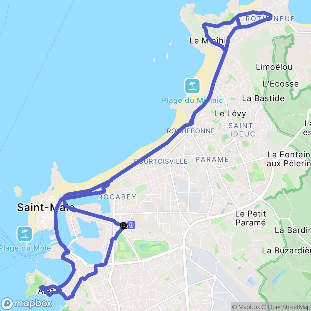 Saint-Malo : carte du parcours de randonnée - France