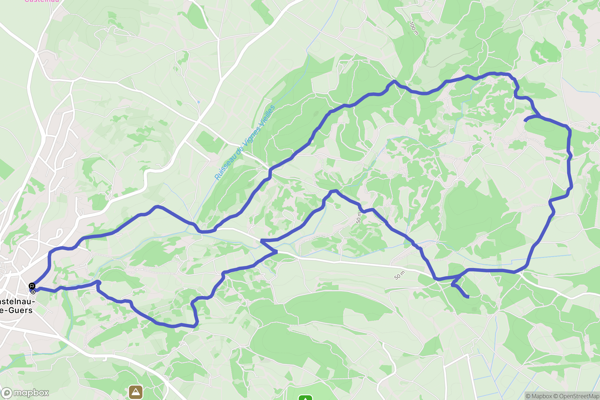 Castelnau-de-Guers : carte du parcours de randonnée - France