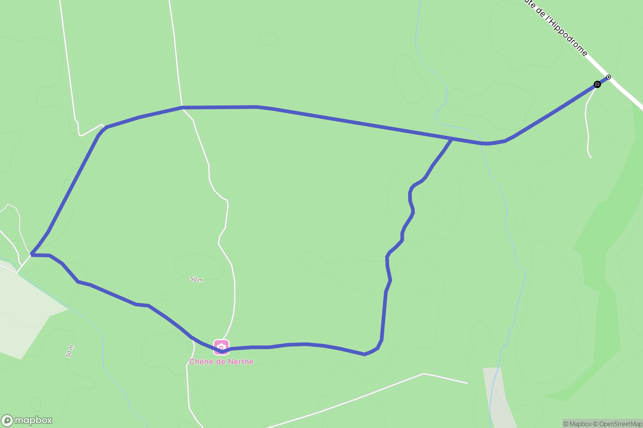 Herm : carte du parcours de randonnée - France