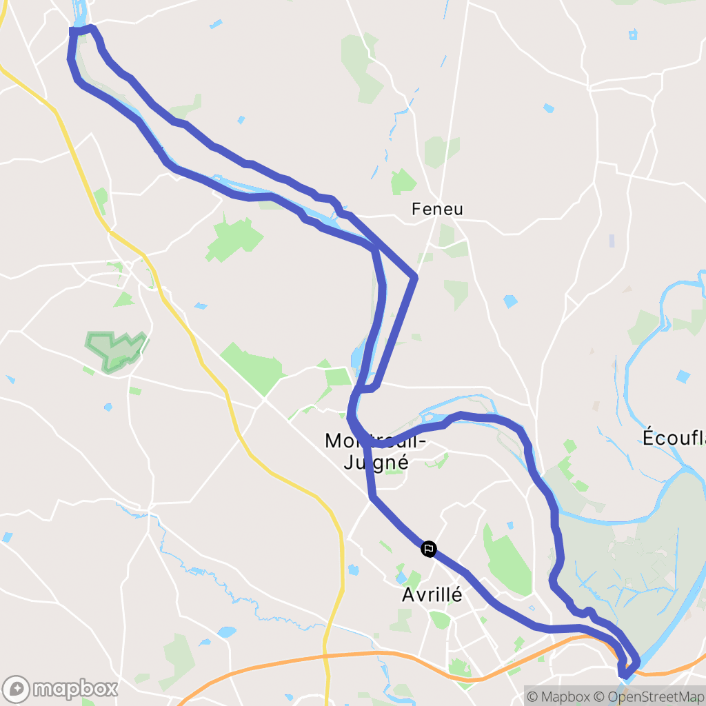 Avrillé : carte du parcours de randonnée - France