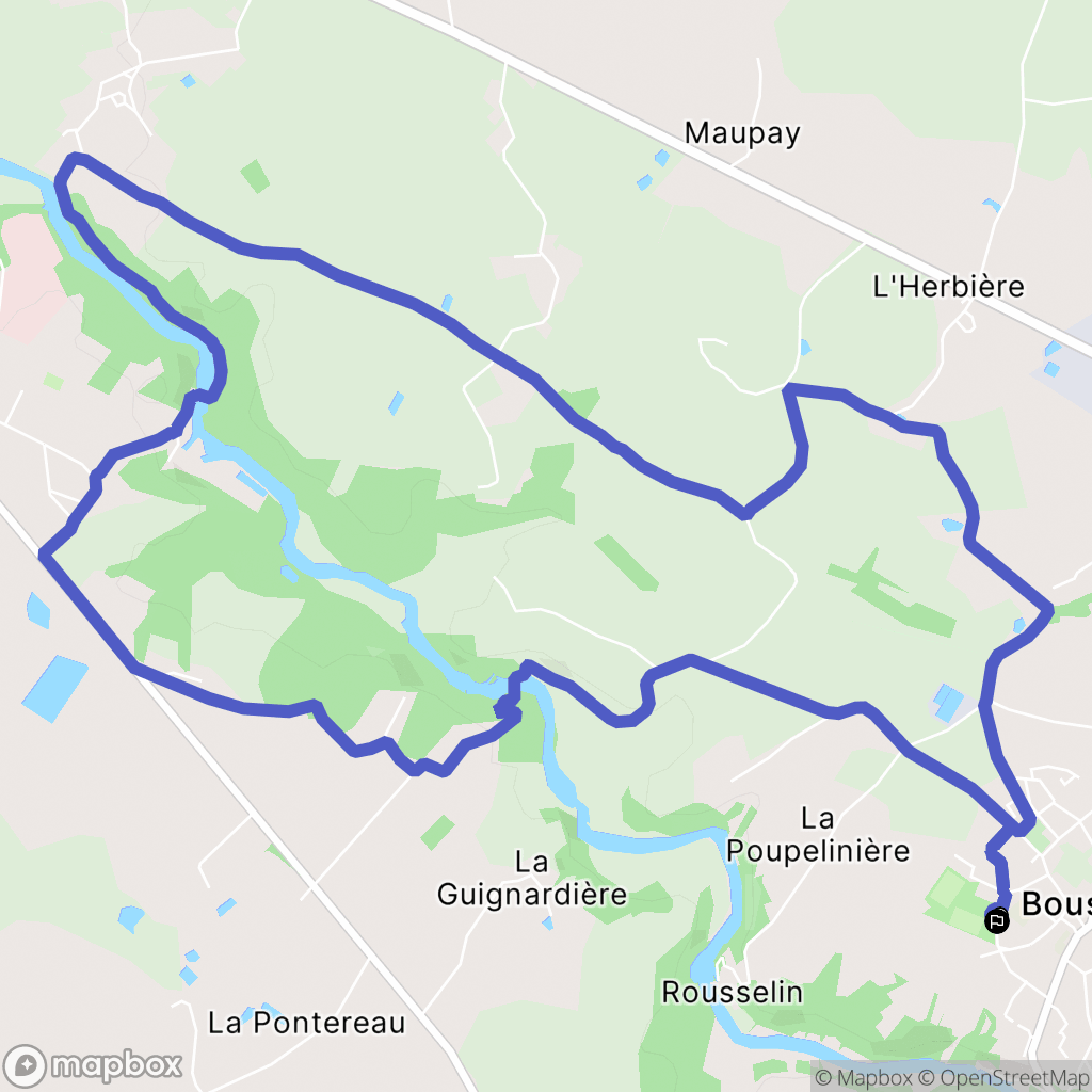 Boussay : carte du parcours de randonnée - France