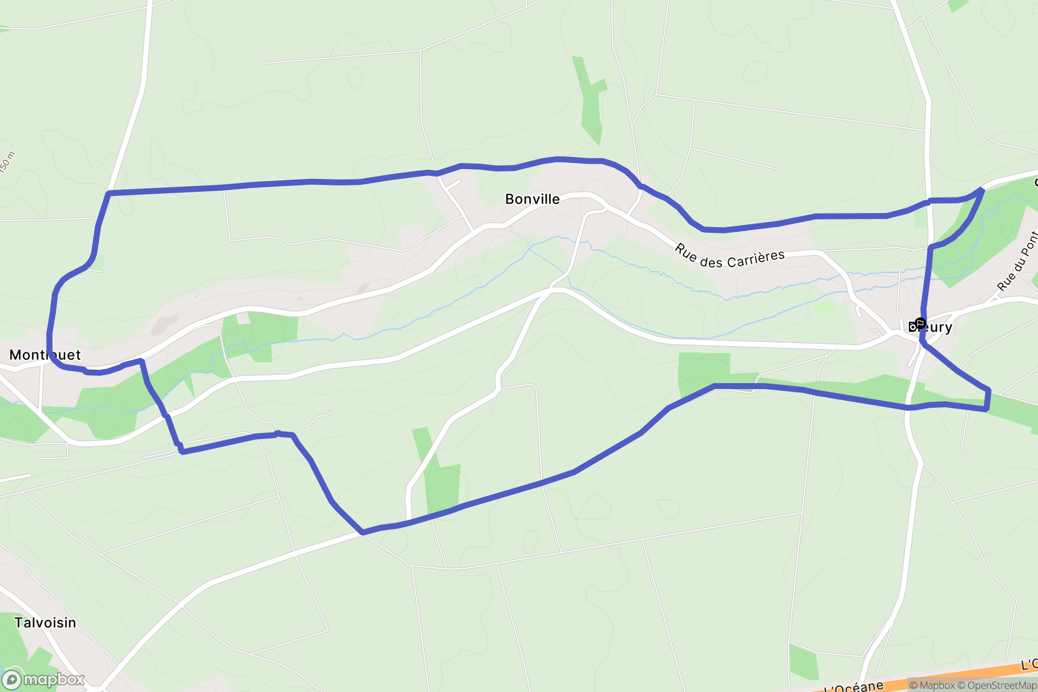 Auneau-Bleury-Saint-Symphorien : carte du parcours de randonnée - France