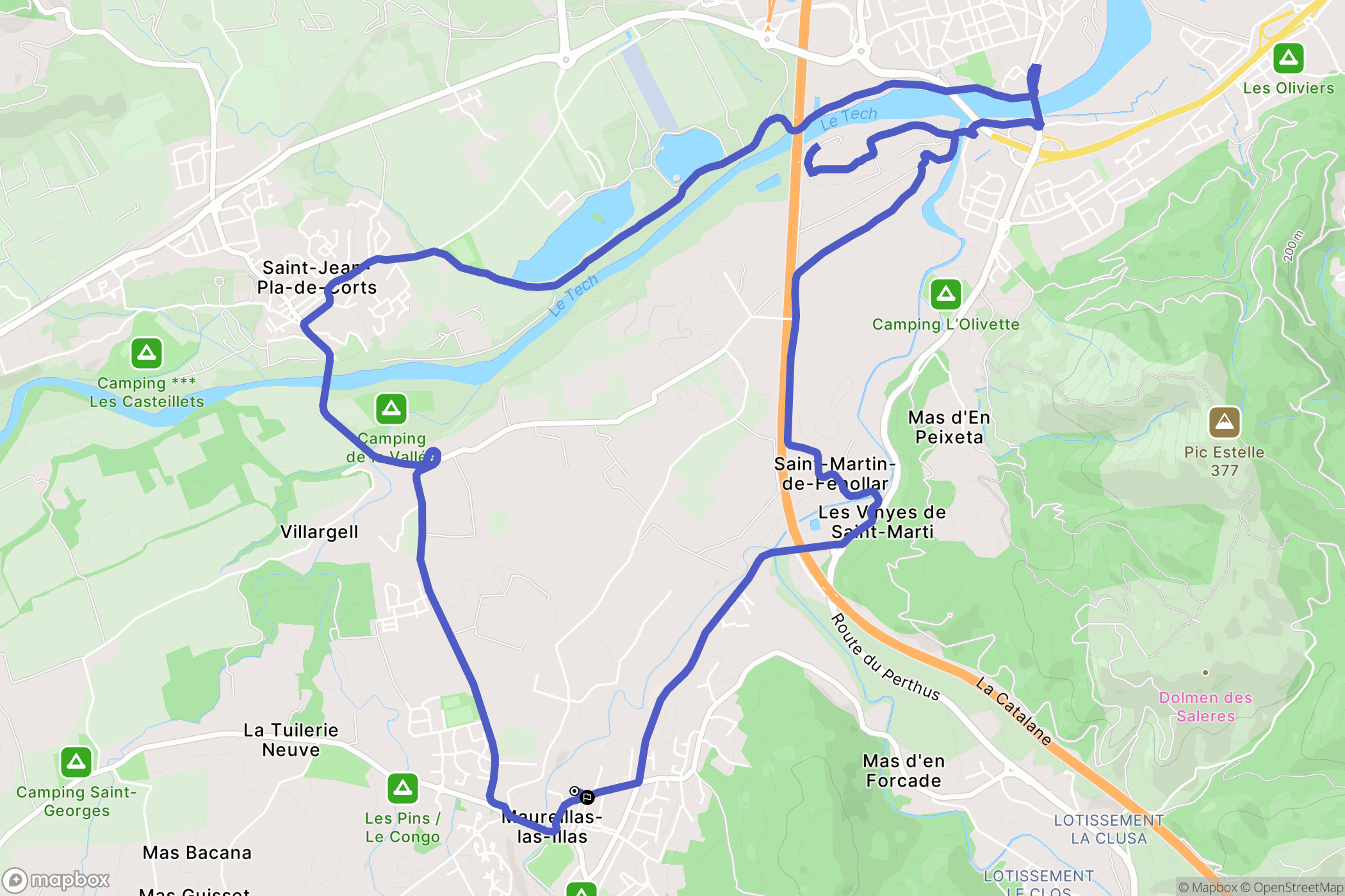 Maureillas-Las-Illas : carte du parcours de randonnée - France