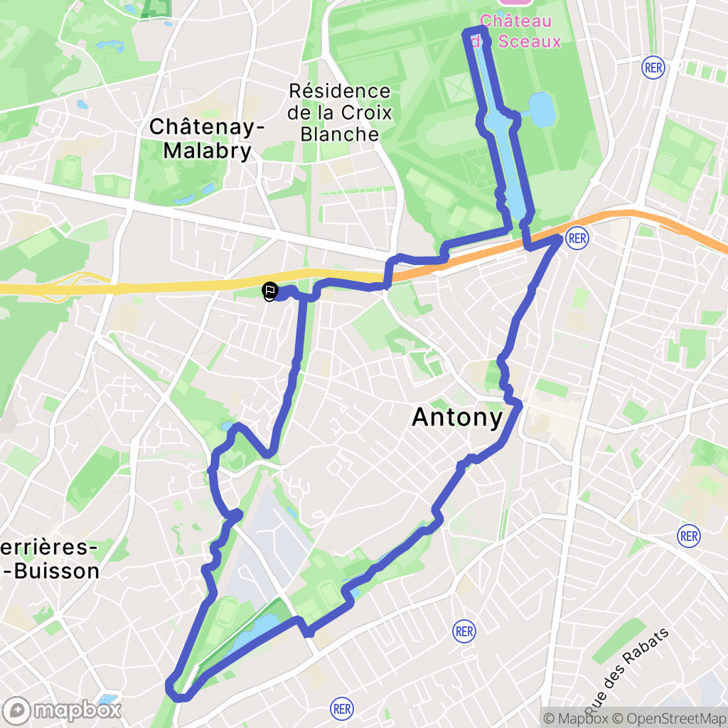 Antony : carte du parcours de randonnée - France