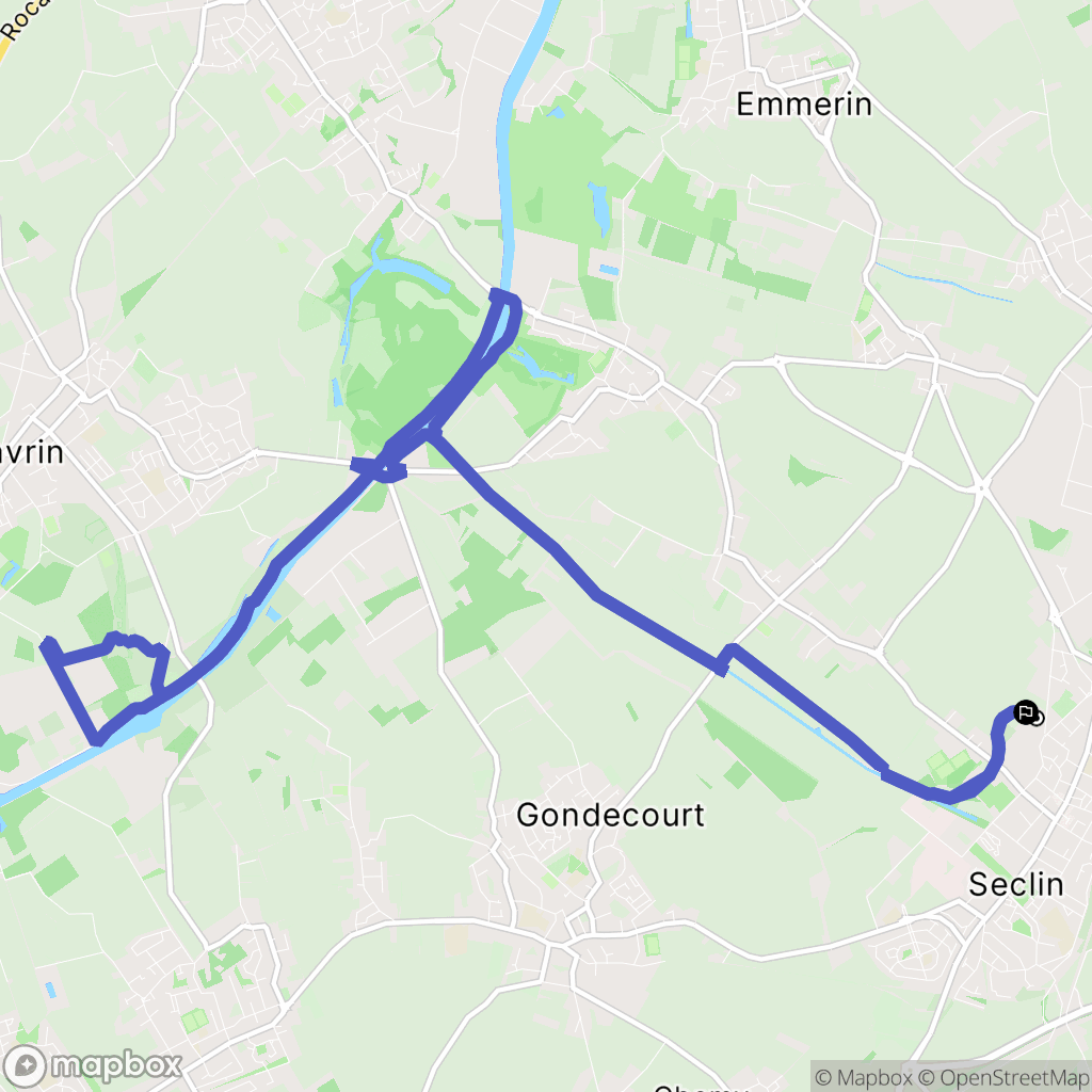 Seclin : carte du parcours de randonnée - France
