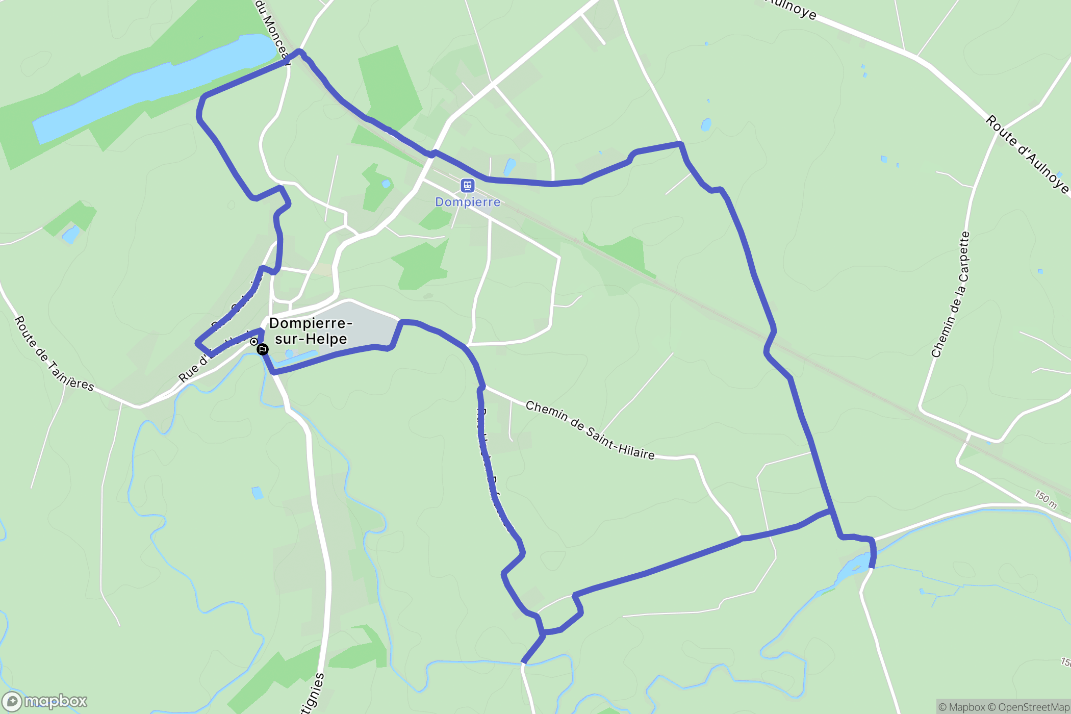 Dompierre-sur-Helpe : carte du parcours de randonnée - France
