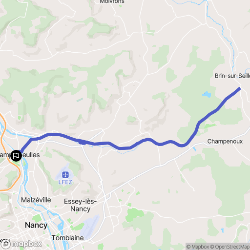 Champigneulles : carte du parcours de randonnée - France