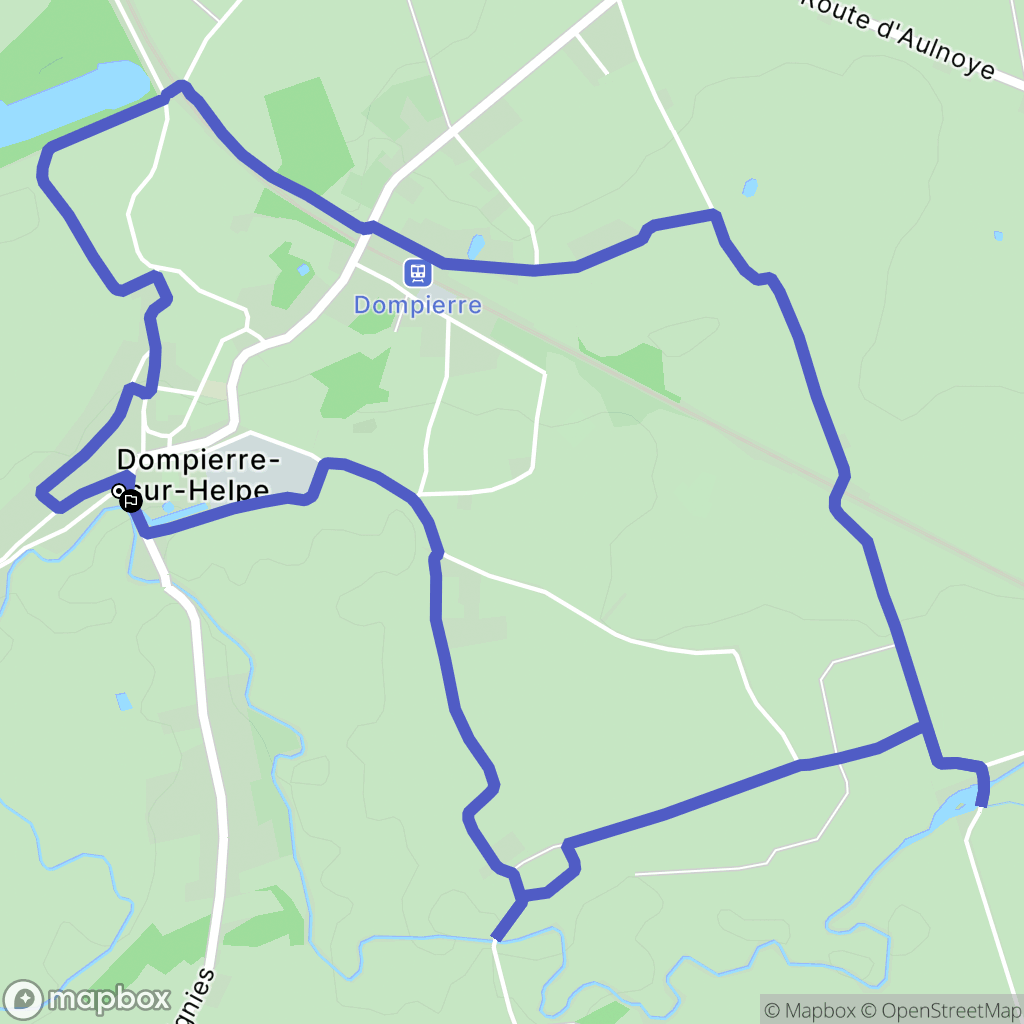 Dompierre-sur-Helpe : carte du parcours de randonnée - France