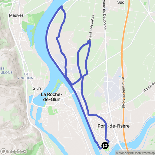 Pont-de-l'Isère : carte du parcours de randonnée - France