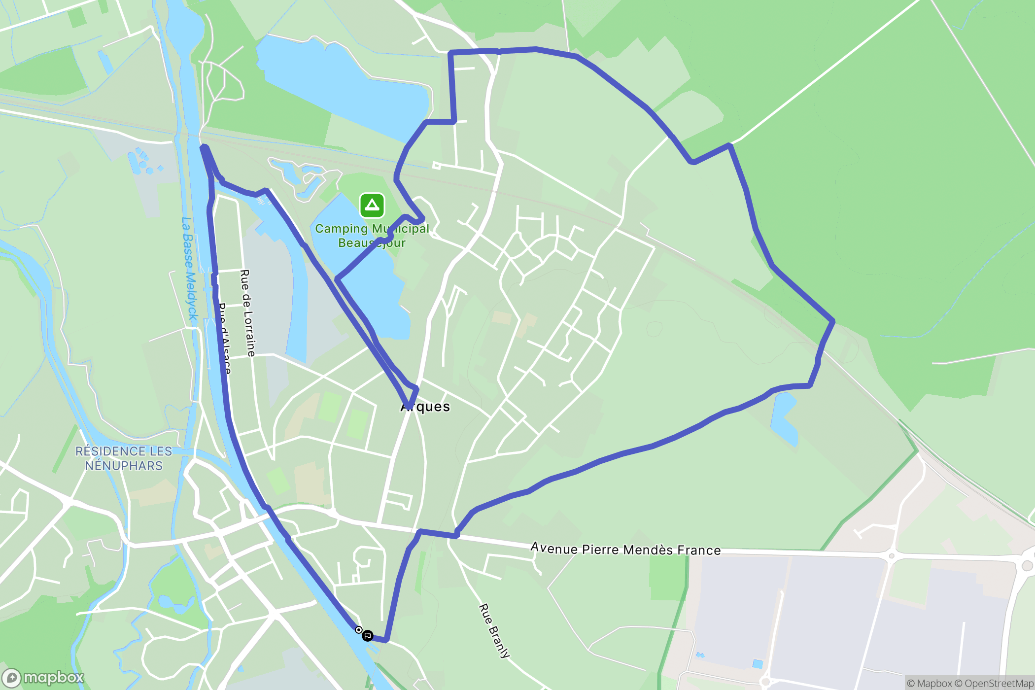 Arques : carte du parcours de randonnée - France
