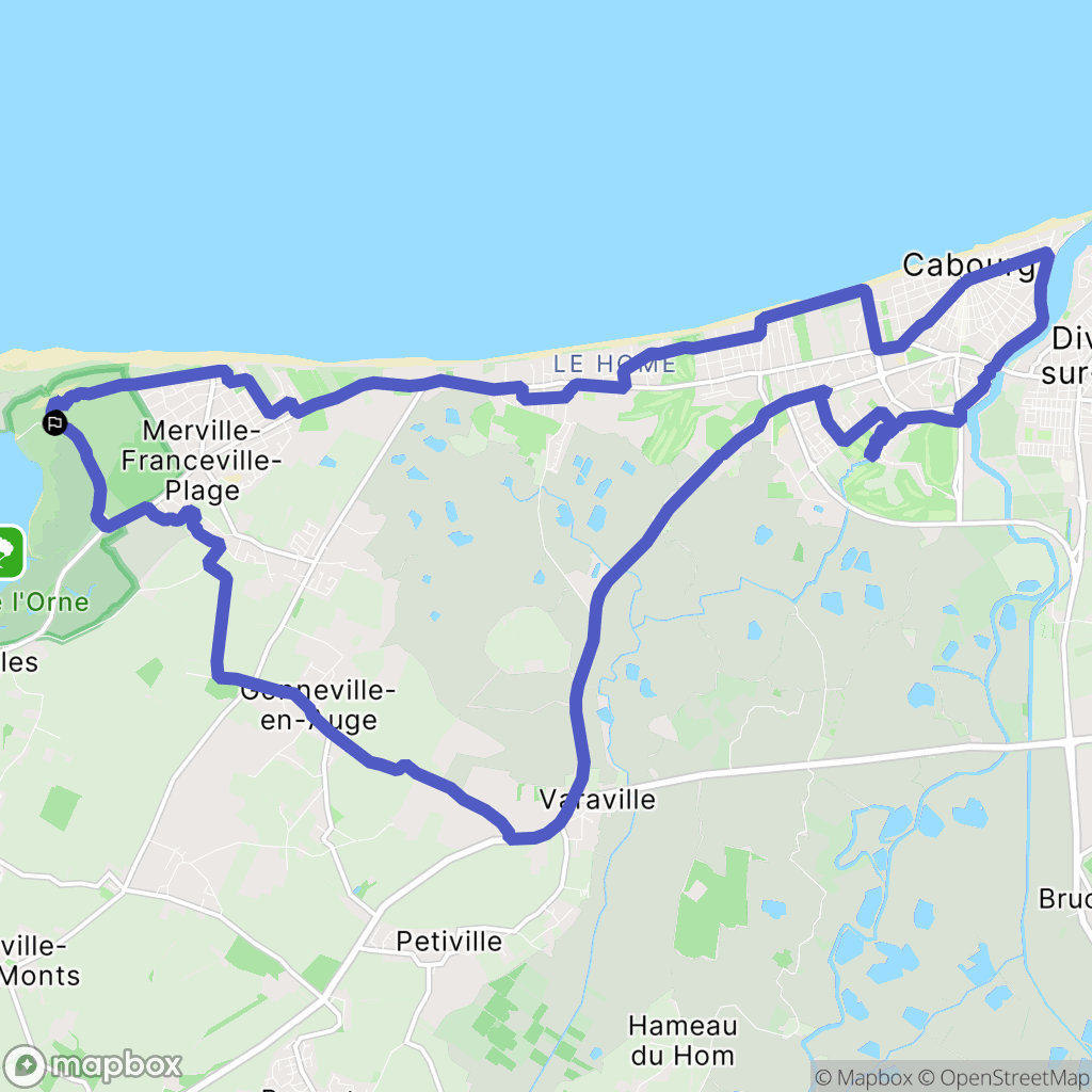Merville-Franceville-Plage : carte du parcours de randonnée - France